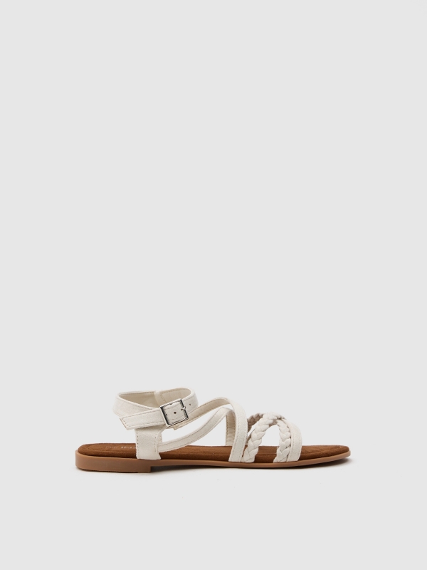 Braided straps sandal off white