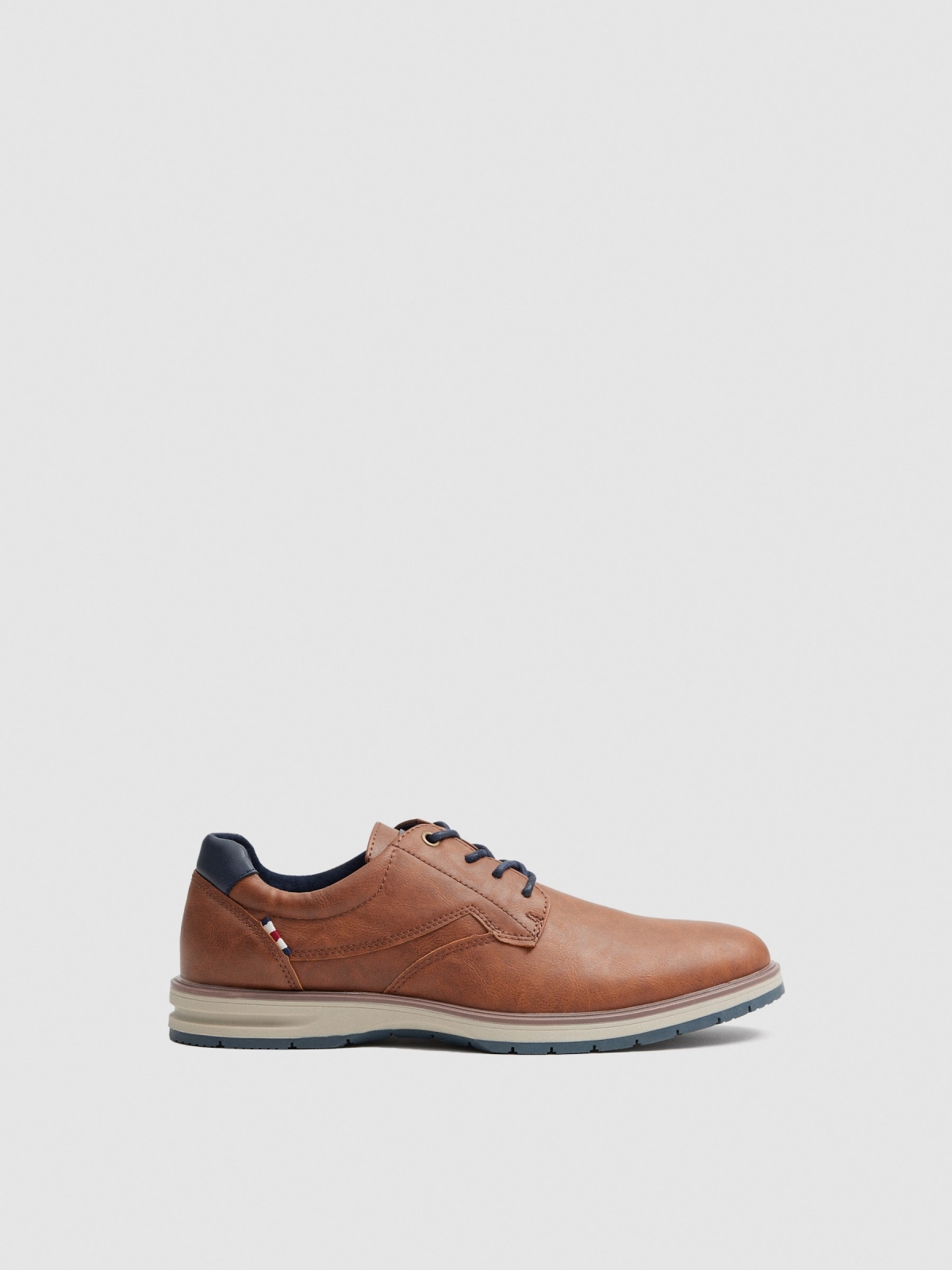 Zapato blucher polipiel marrón