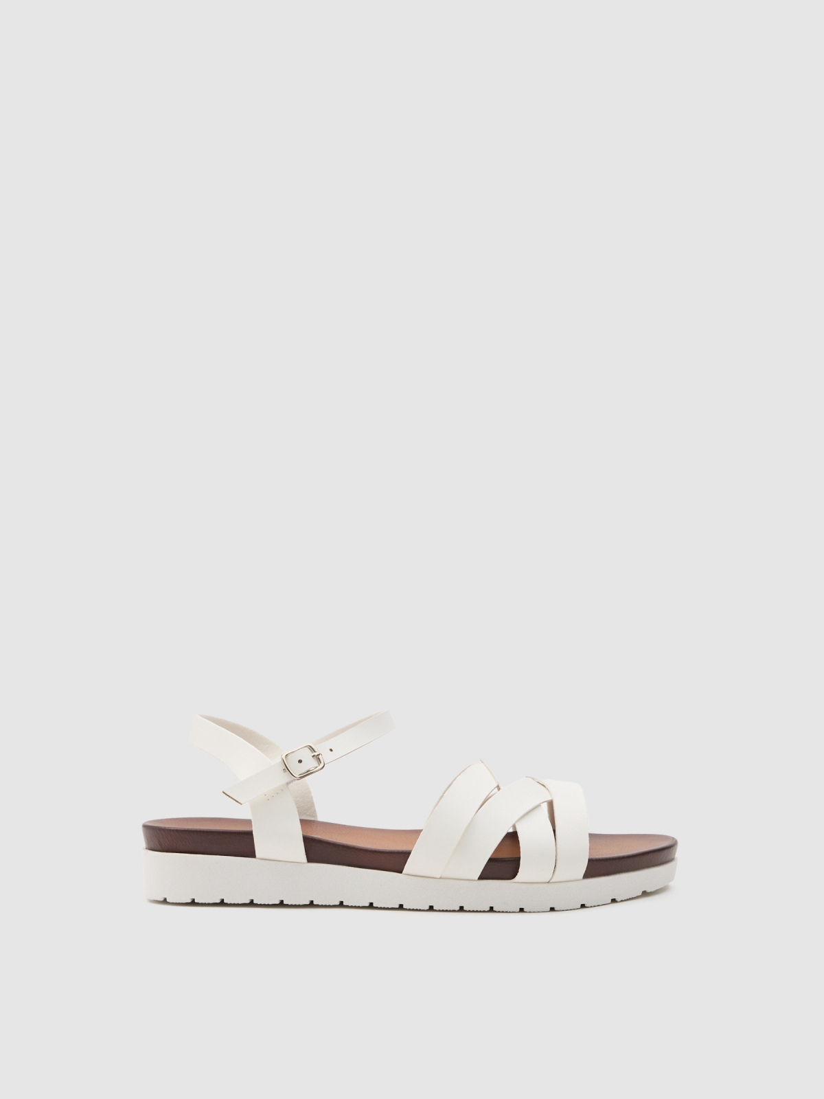 Crossed sandals white