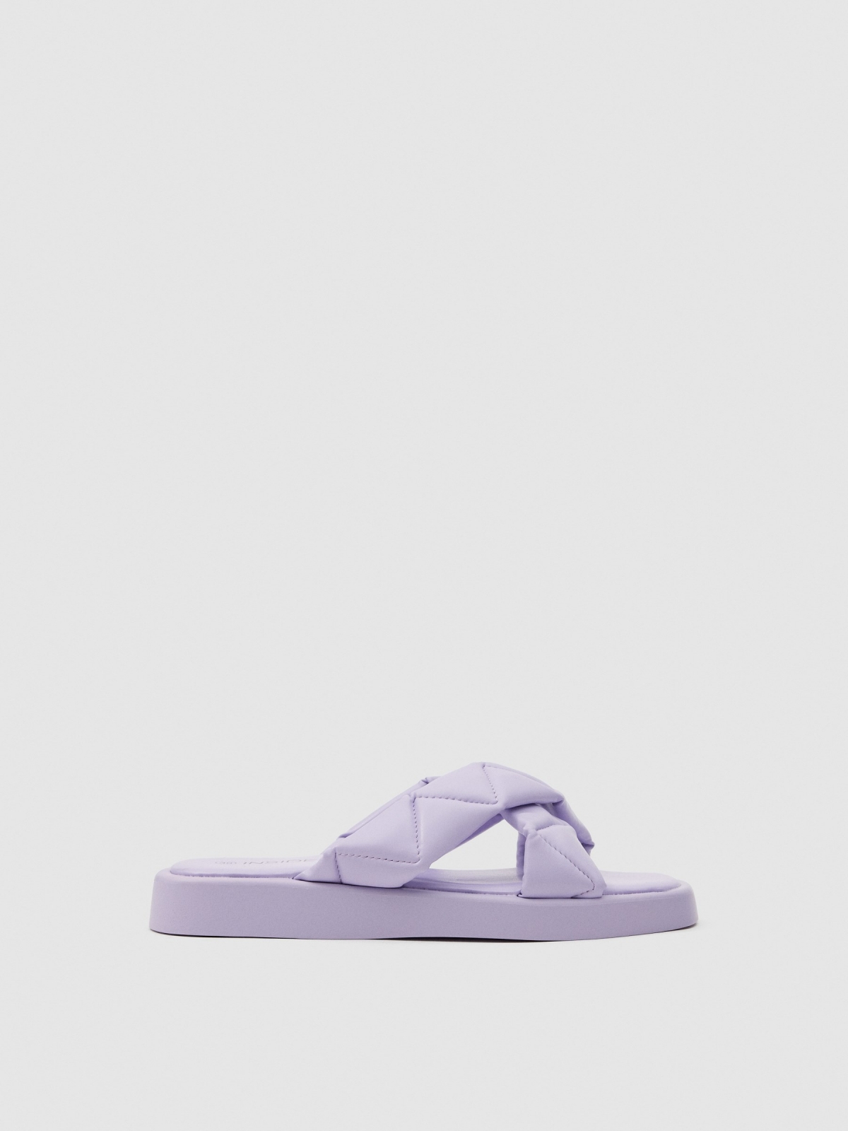 Sandal with crossed straps mauve