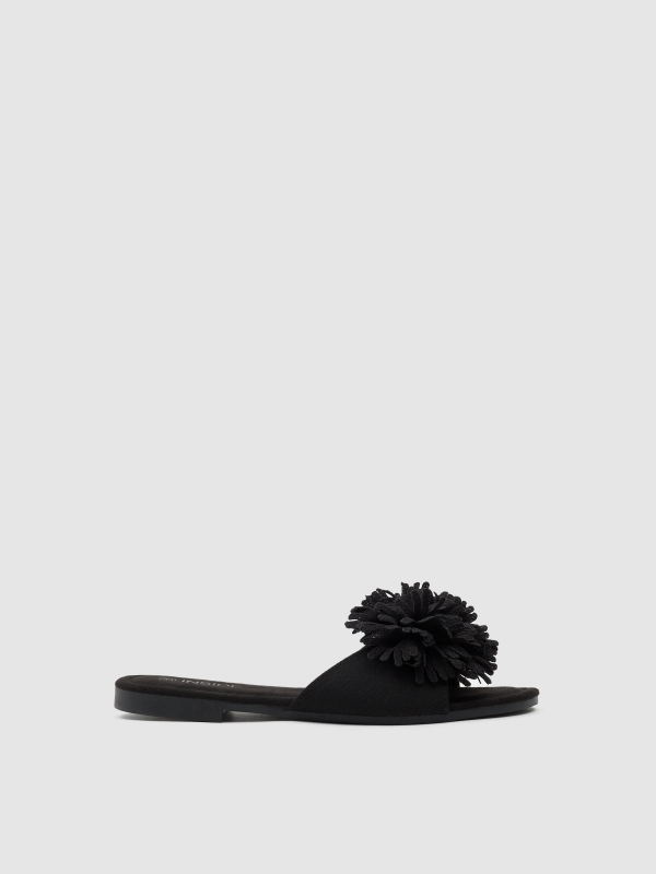Floral sandal black