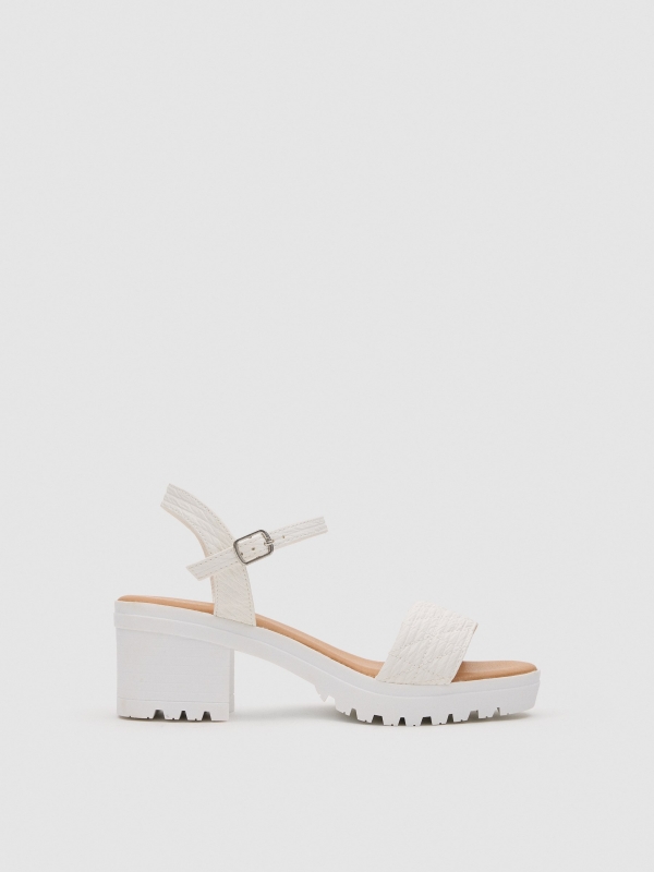 Track heel sandal white