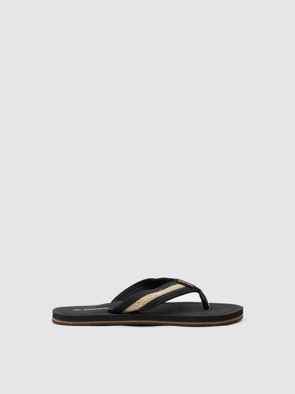 Jute sandal black/beige
