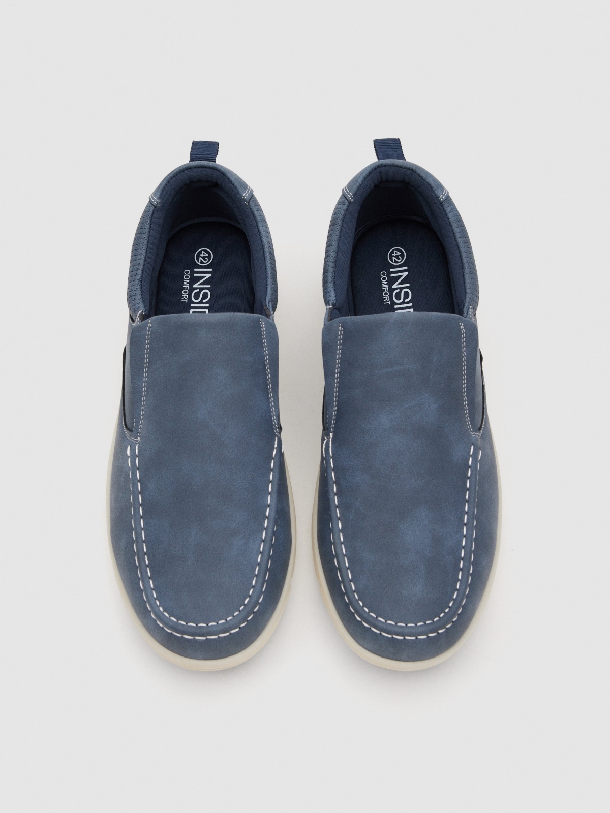 Sports moccasin steel blue zenithal view