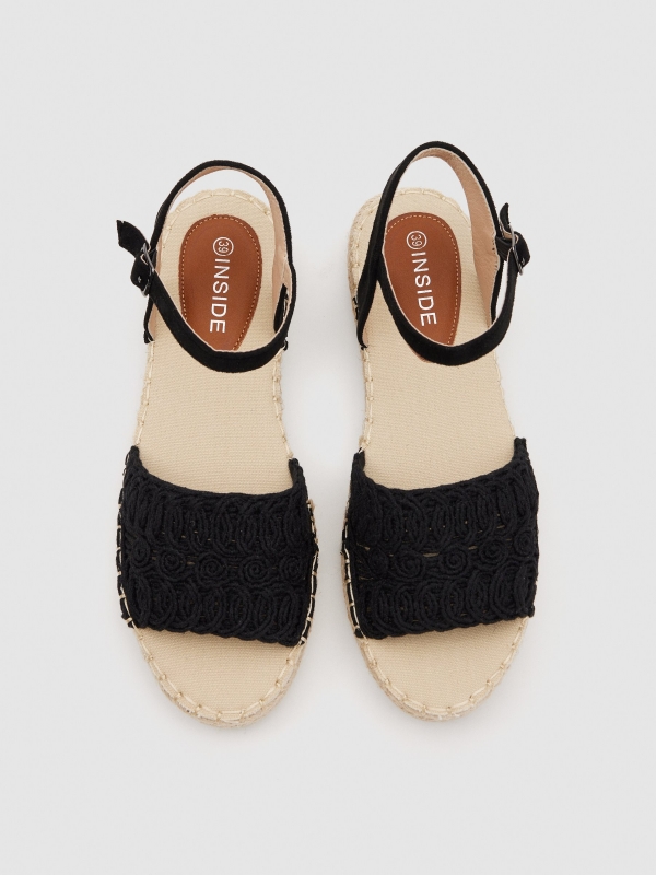 Crochet sandal black zenithal view