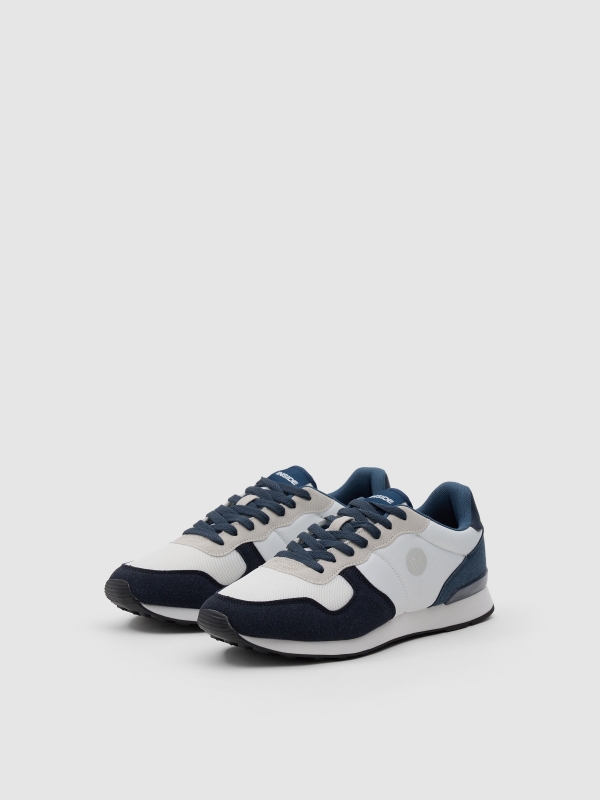 Combined basic sneaker blue/white 45º front view