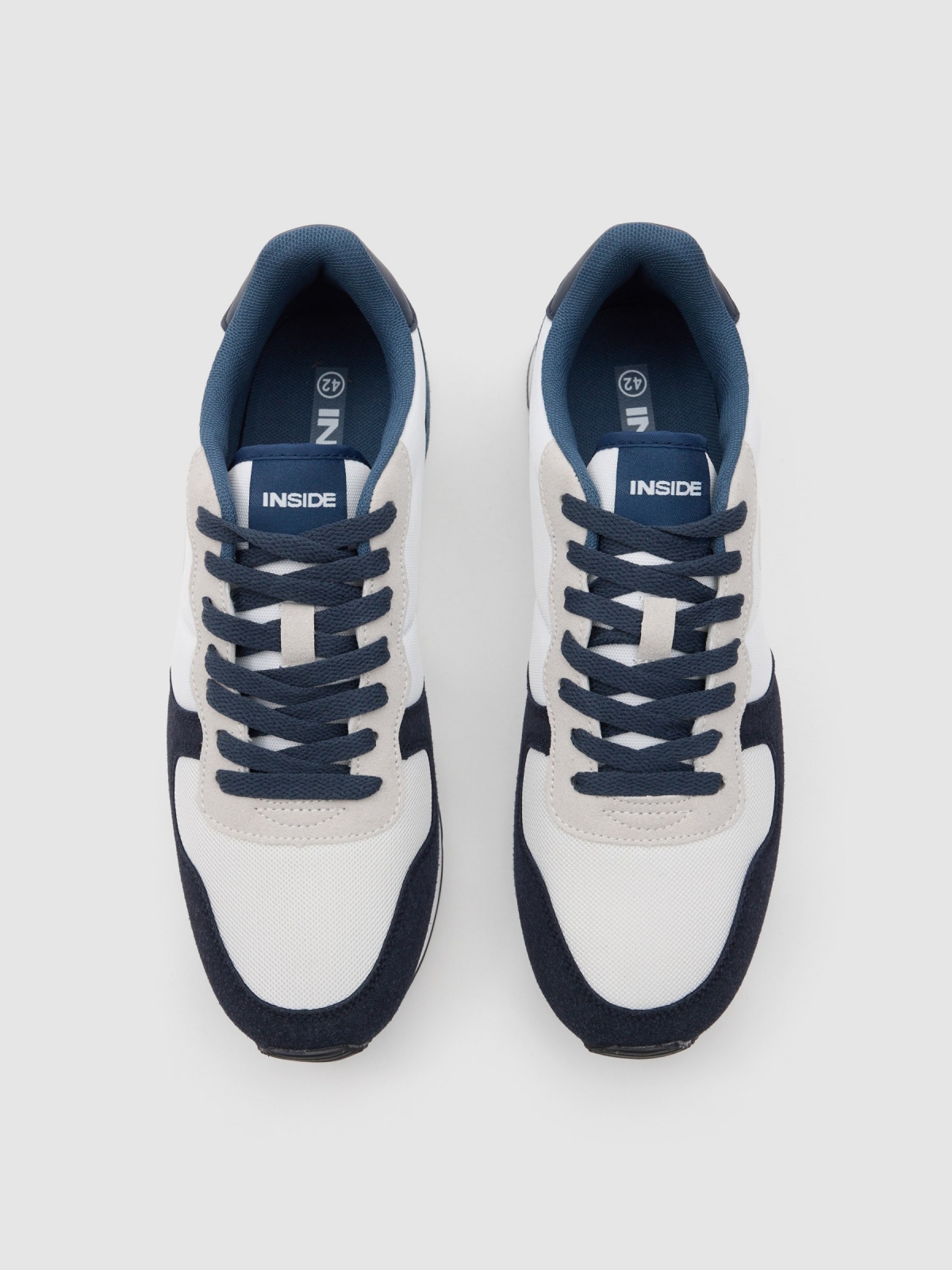 Combined basic sneaker blue/white zenithal view