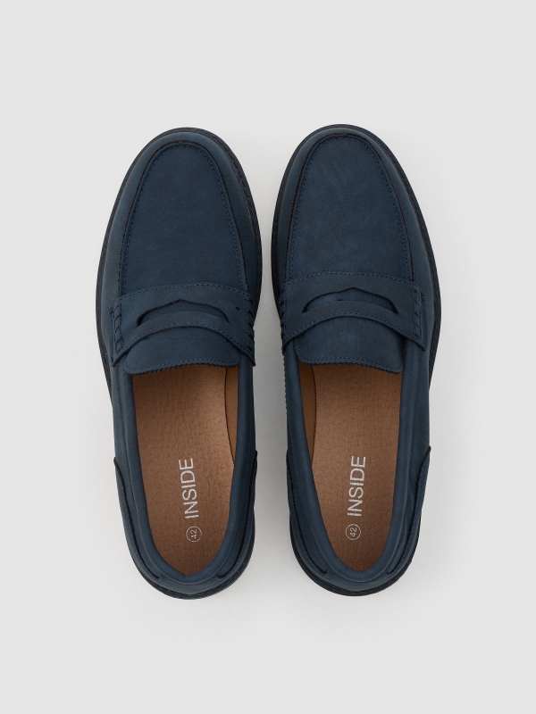 Classic sport moccasin steel blue zenithal view