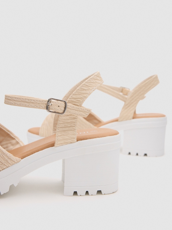 Padded strappy sandals nude pink detail view
