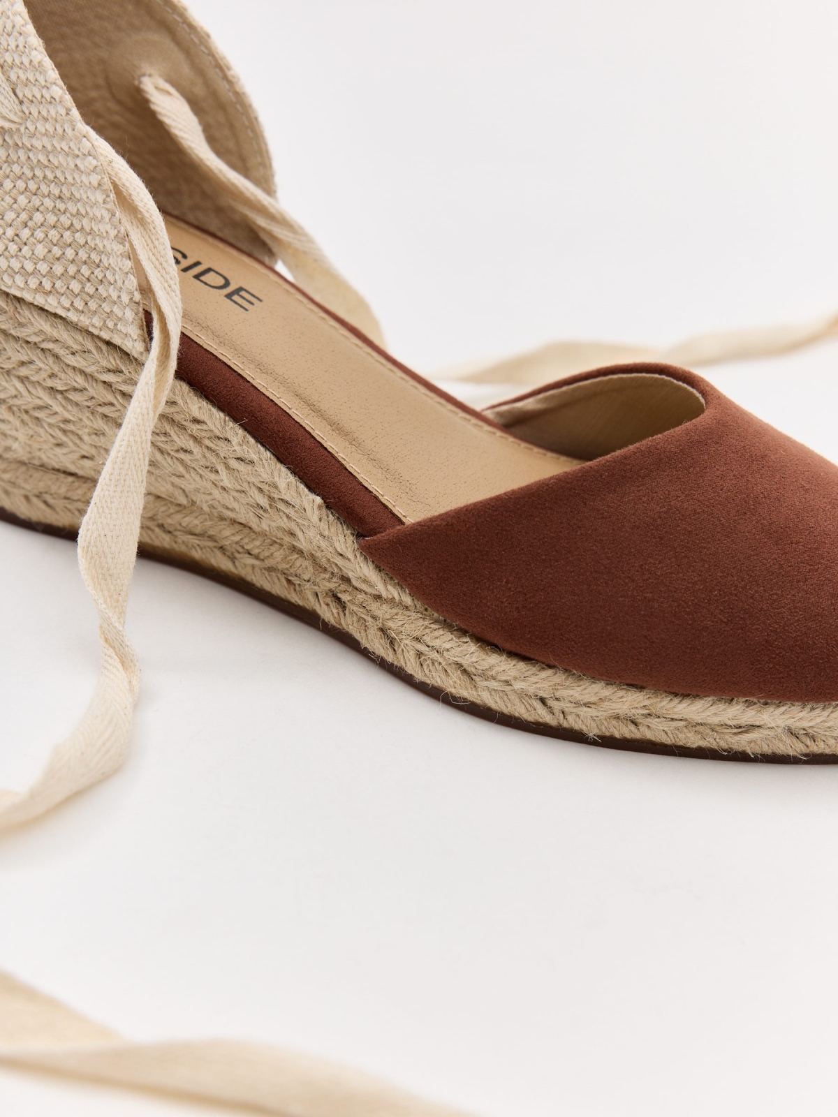 Wedge espadrille brown with a model