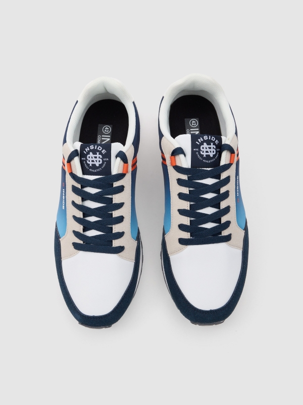 Contrast details sneakers blue/white zenithal view