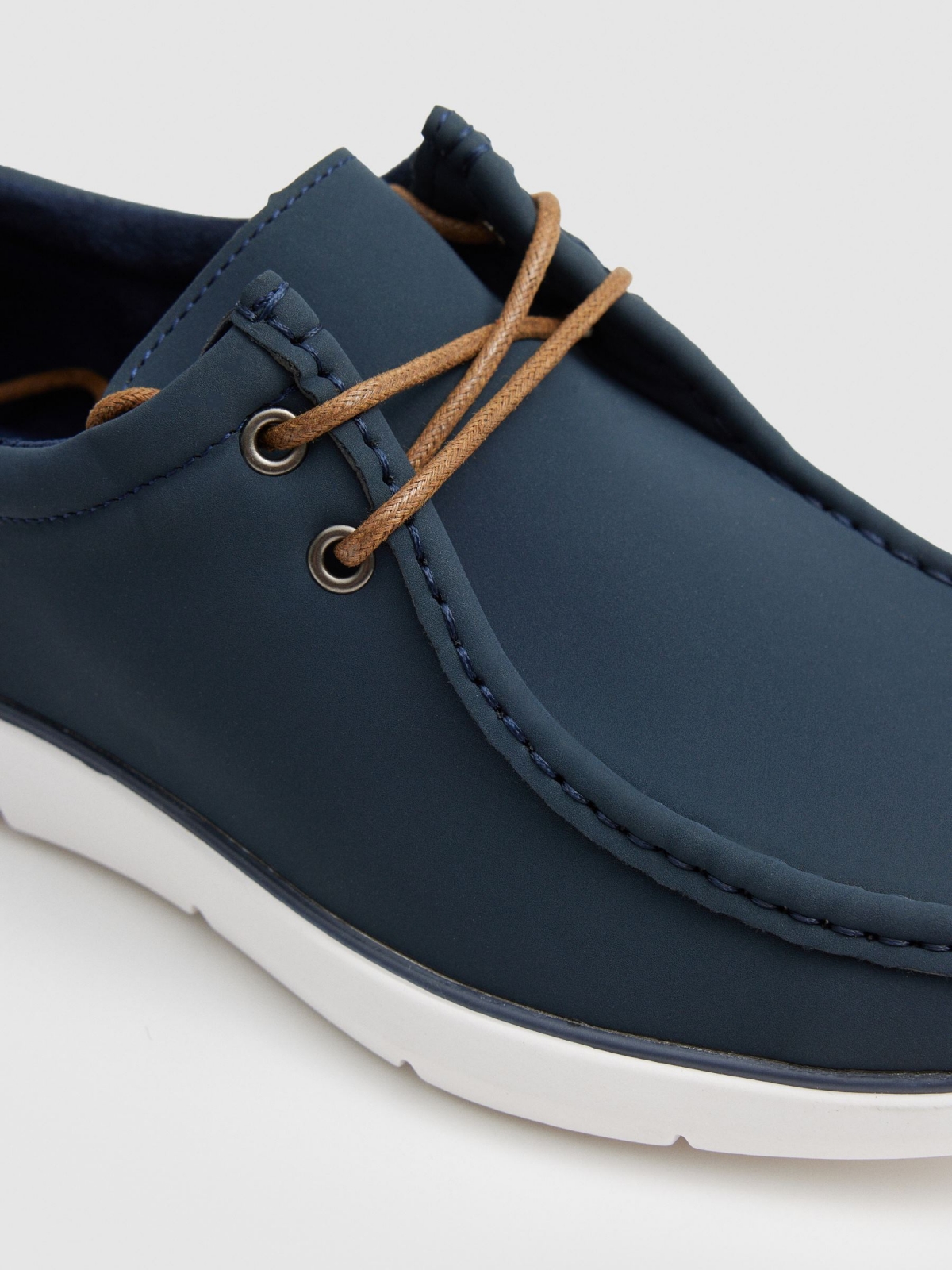 Nautical shoes steel blue detail view