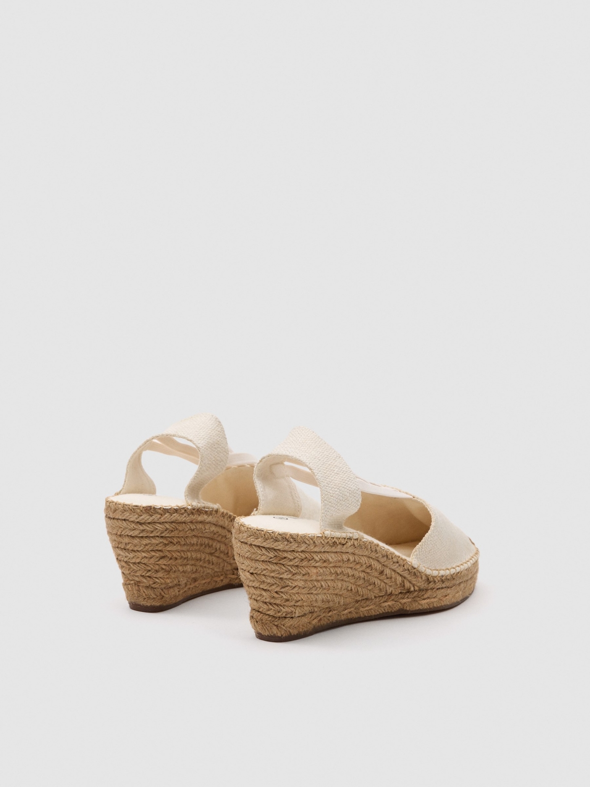 Elasticated espadrille off white 45º back view