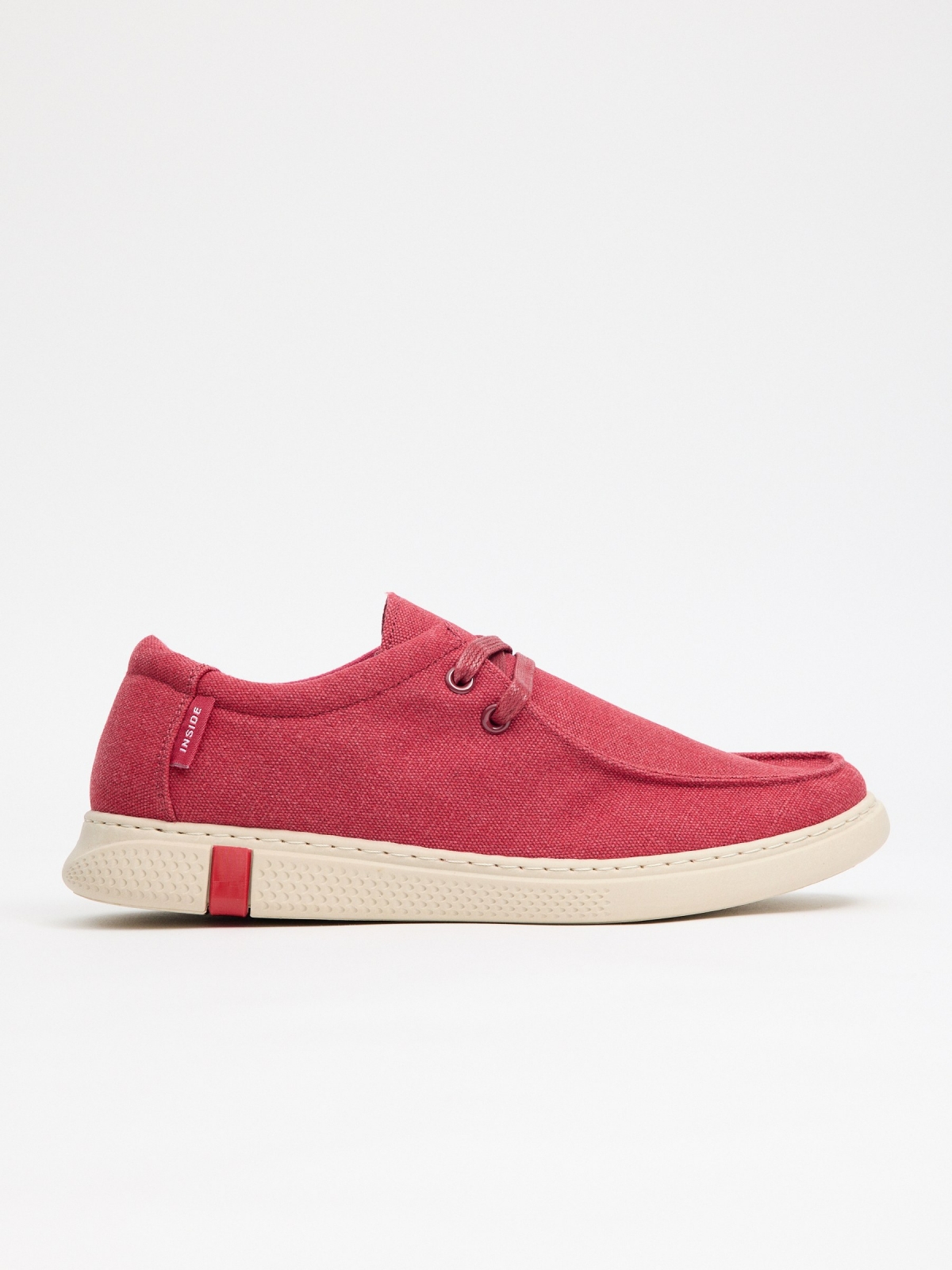 Red wallabee shoe