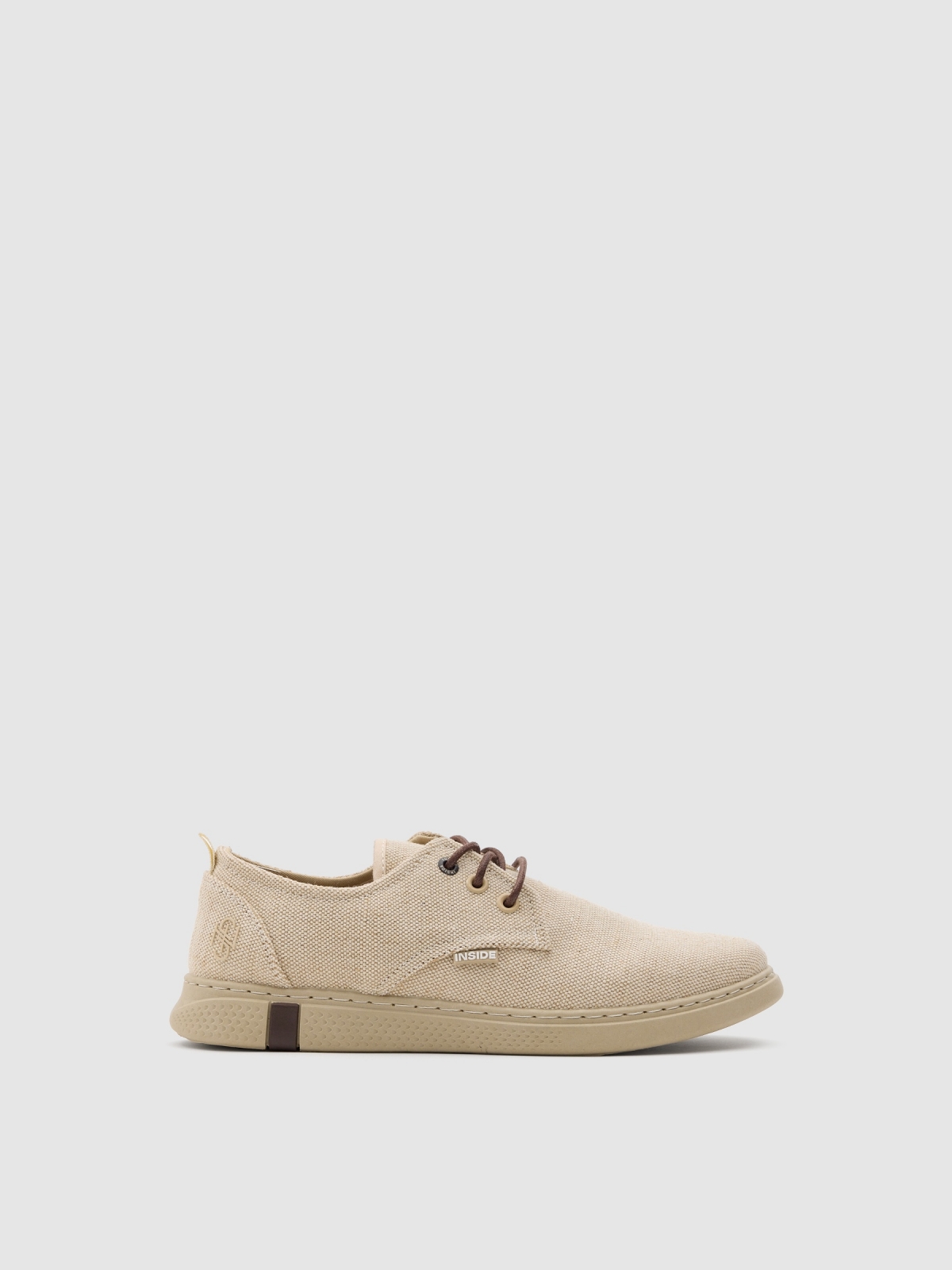 Canvas lace-up sneakers sand