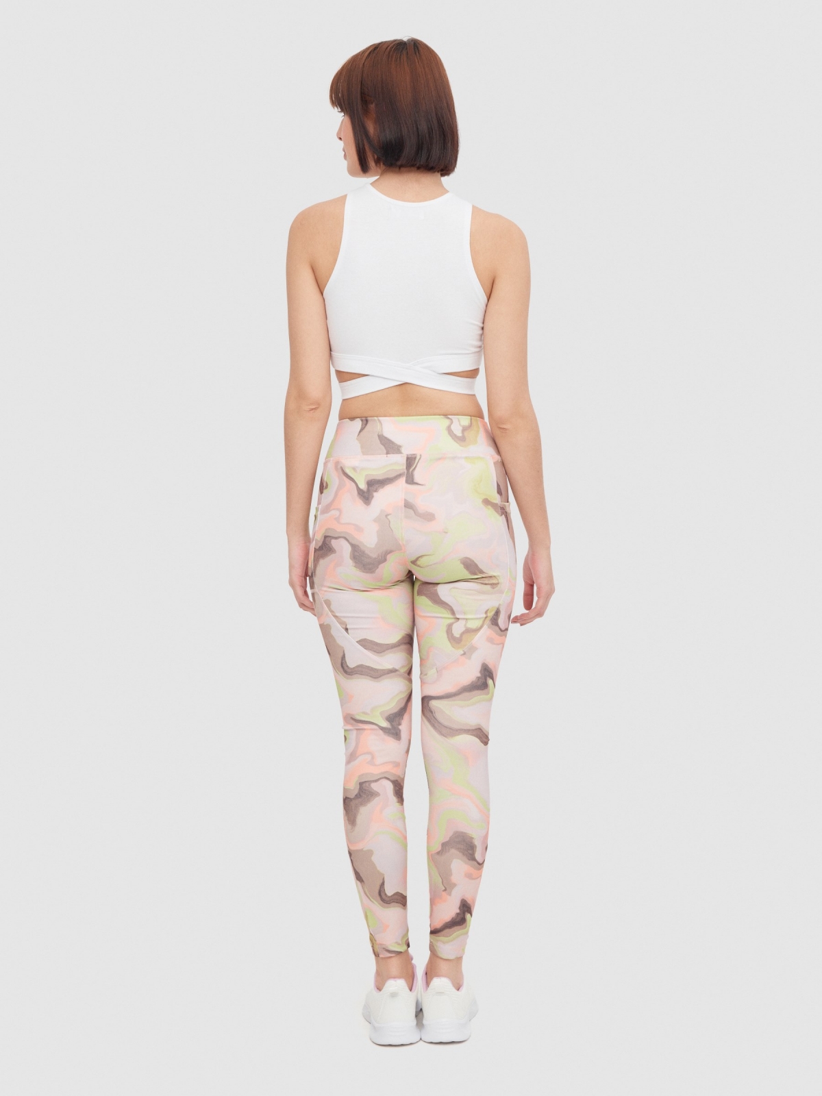 Camouflage print leggings multicolor middle front view