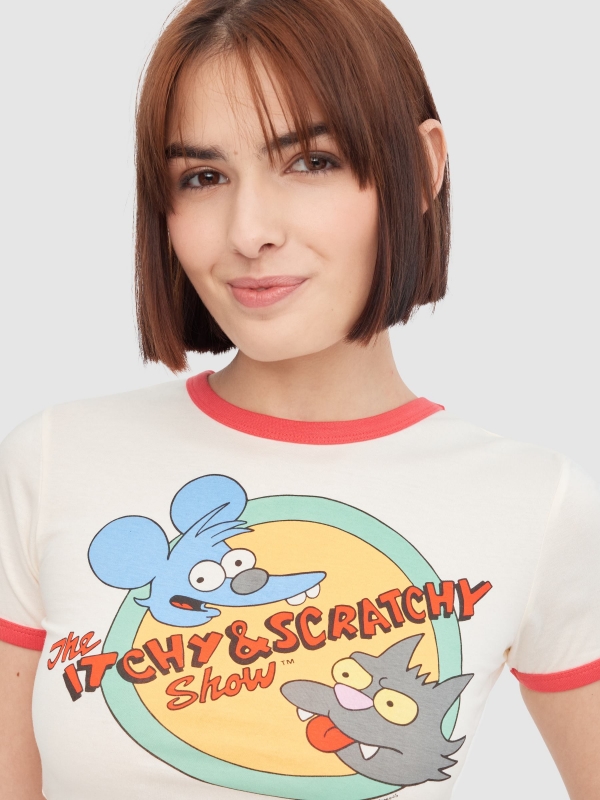 The Itchy & Scratchy Show t-shirt off white detail view