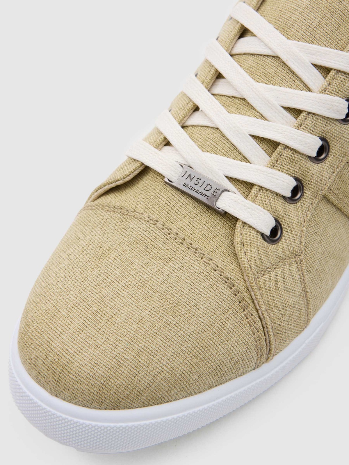 Canvas combined sneaker sand detail view