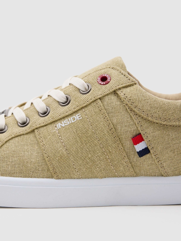 Canvas combined sneaker sand detail view