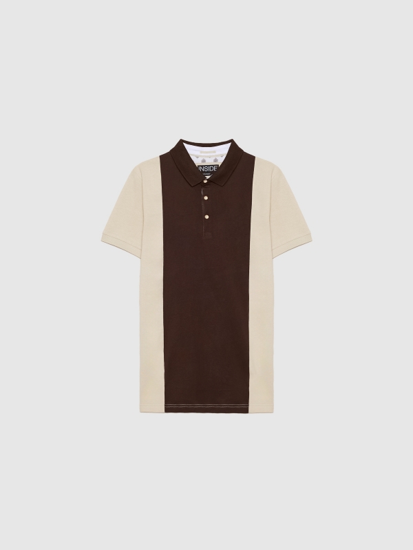  Polo color block taupe
