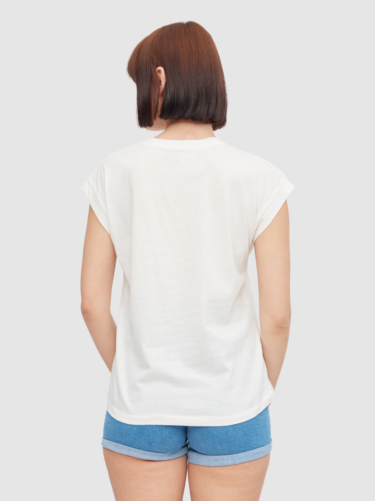 T-shirt sereia off white vista meia traseira
