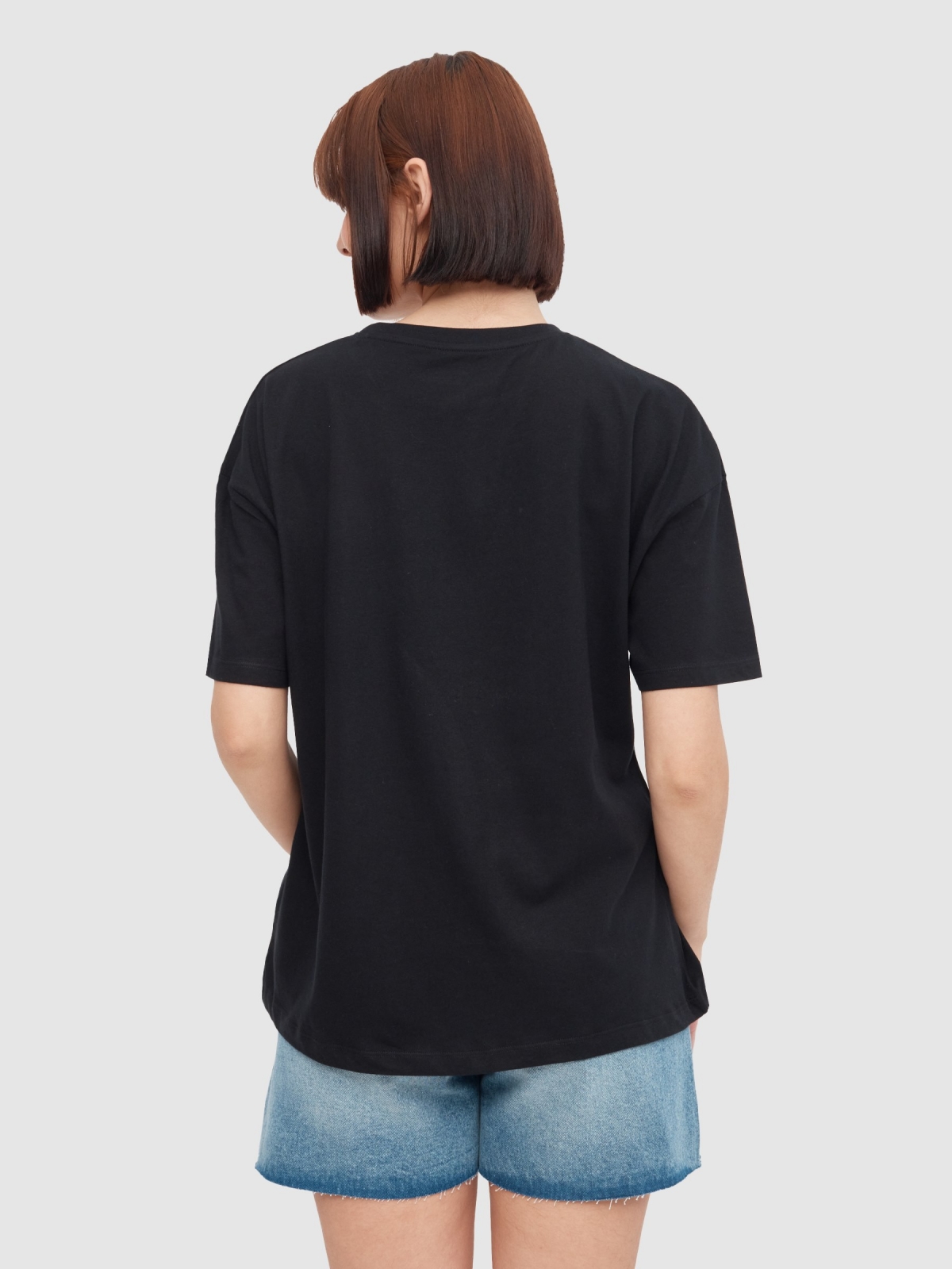 T-shirt Disney Villains preto vista meia traseira