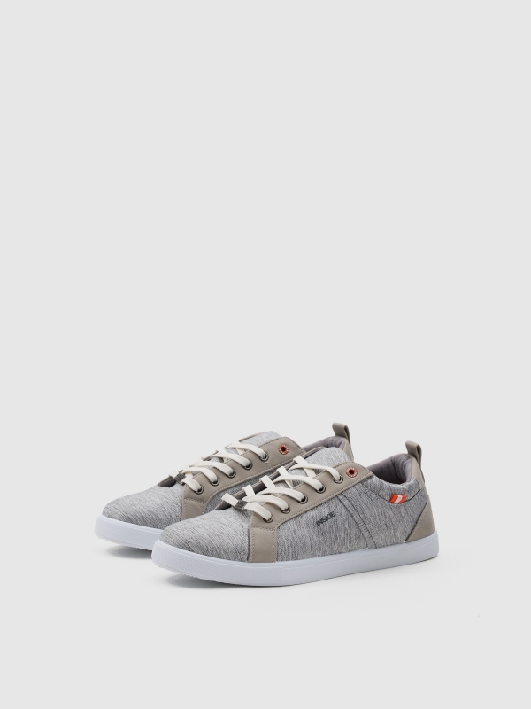 Combined sneaker melange grey 45º front view