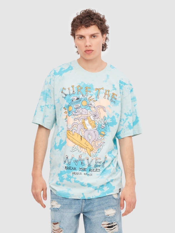 T-shirt Tie dye surf octopus