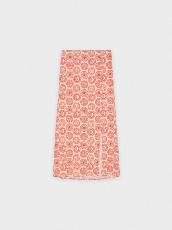  Falda midi estampado indie rosa
