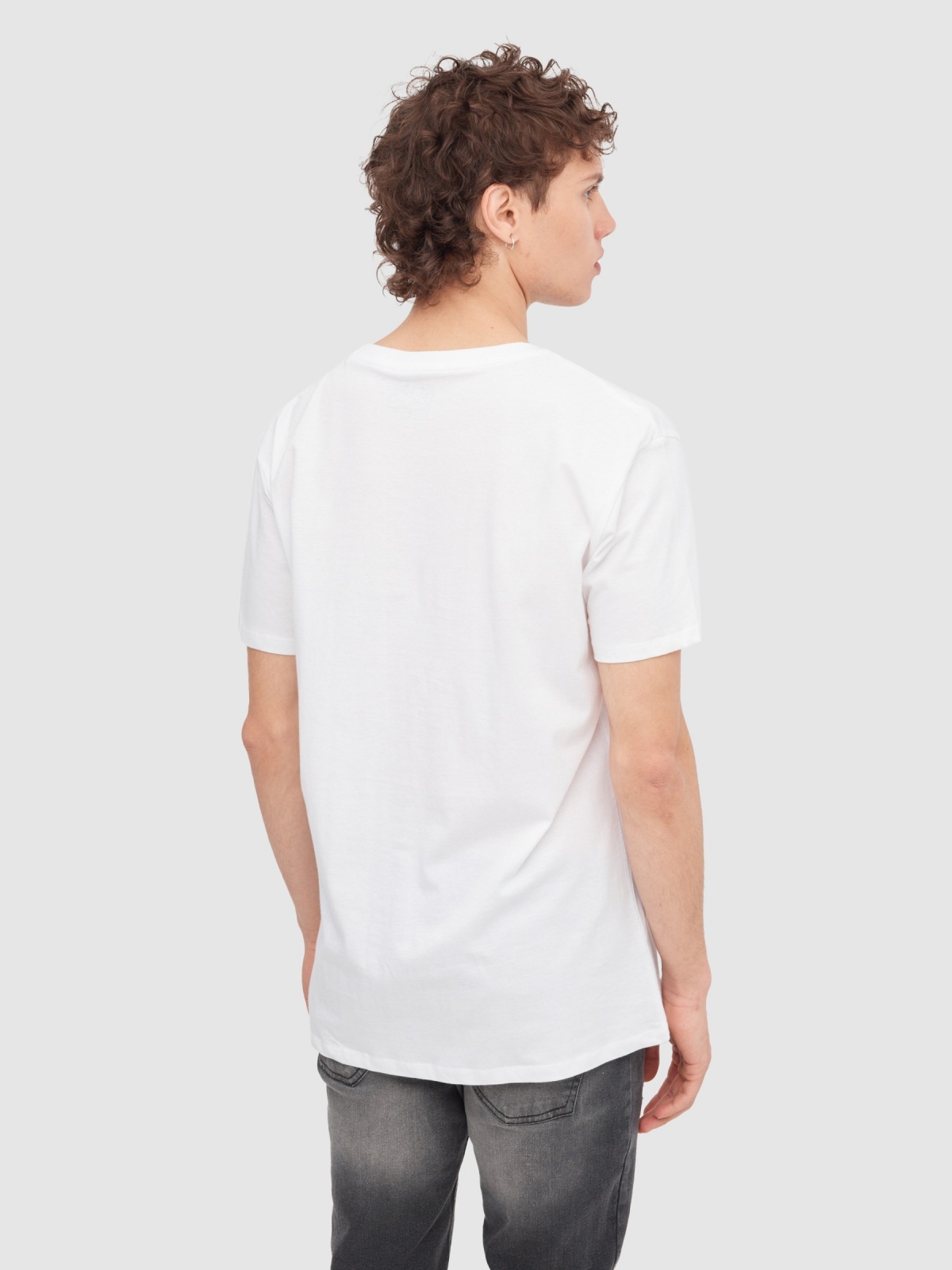 Camiseta Bob Esponja blanco vista media trasera