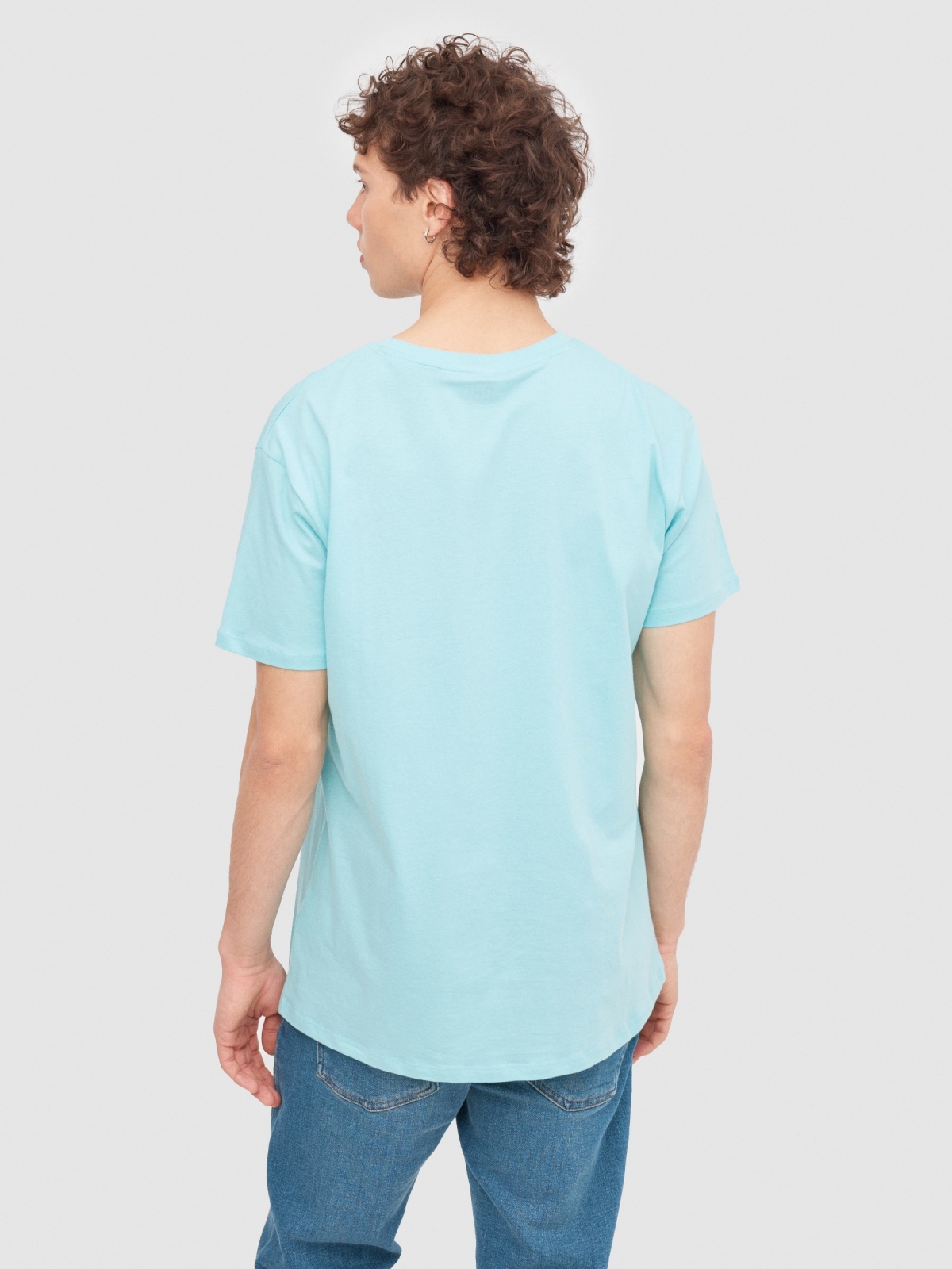 One Piece Film T-Shirt light blue middle back view