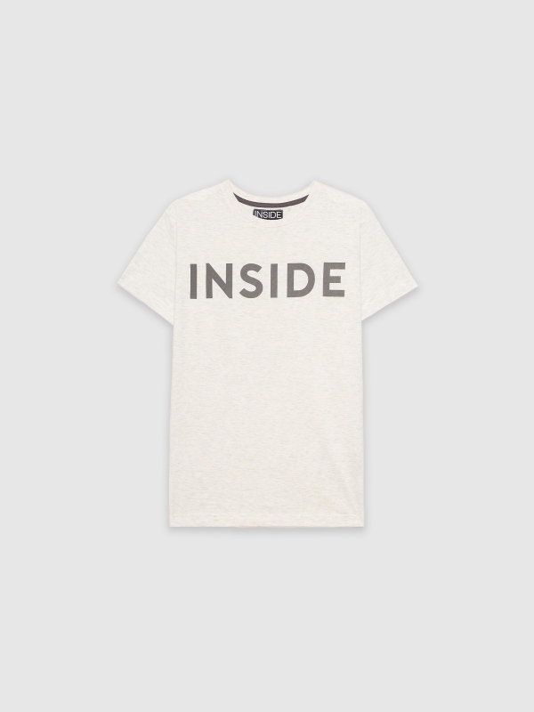  Camiseta básica "INSIDE" gris claro