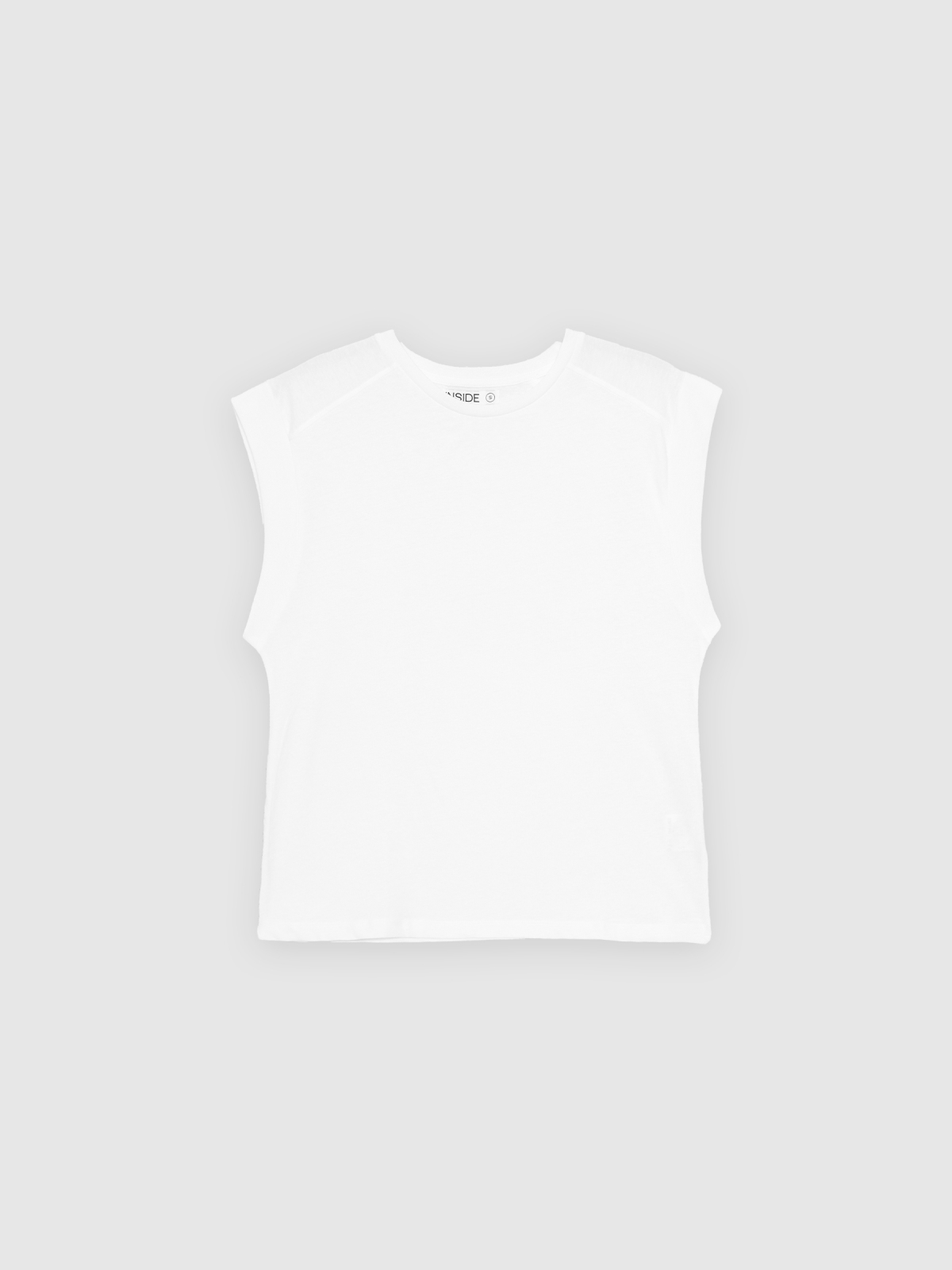  Camiseta rib sin mangas blanco