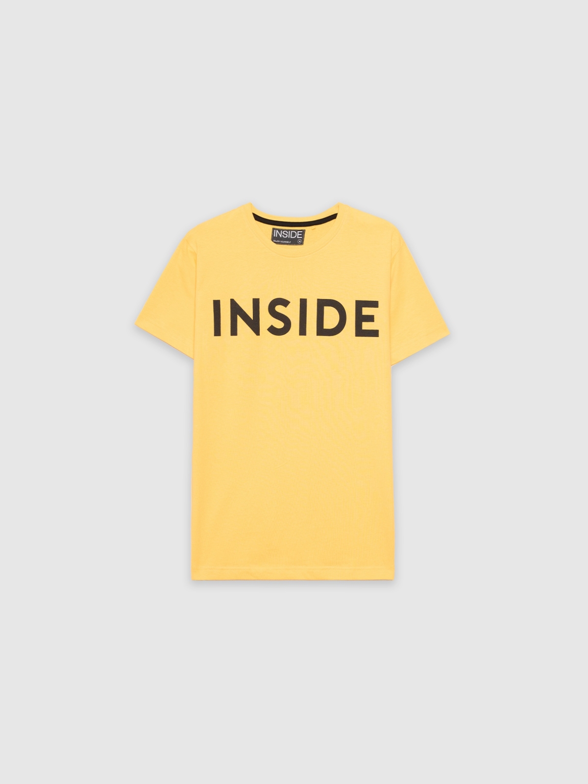  T-shirt básica "INSIDE ocre