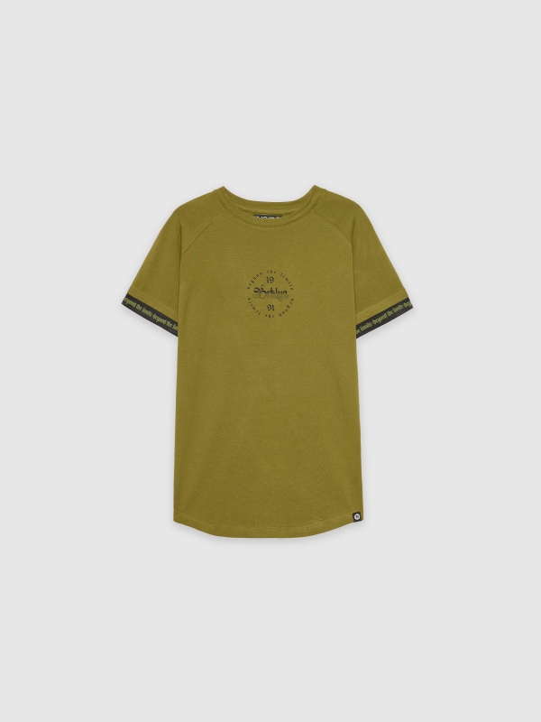  Raglan T-shirt with text detail khaki