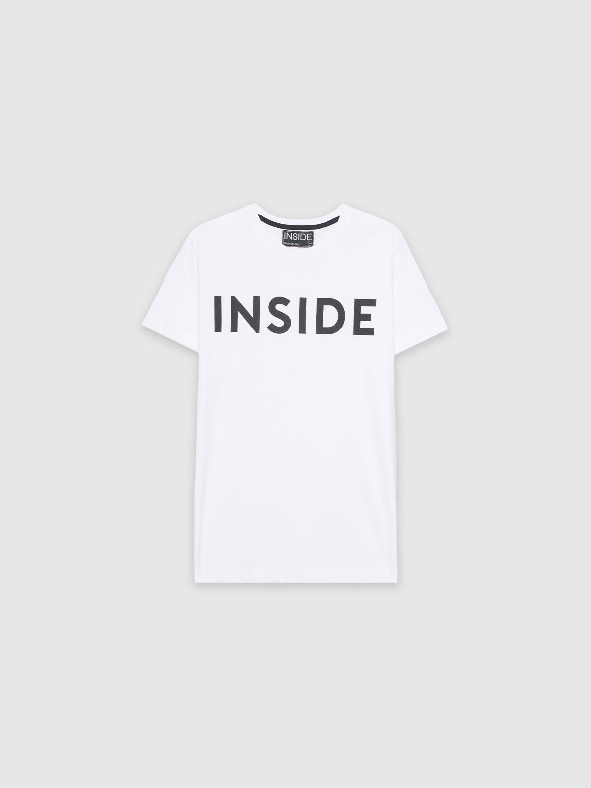  T-shirt básica "INSIDE branco