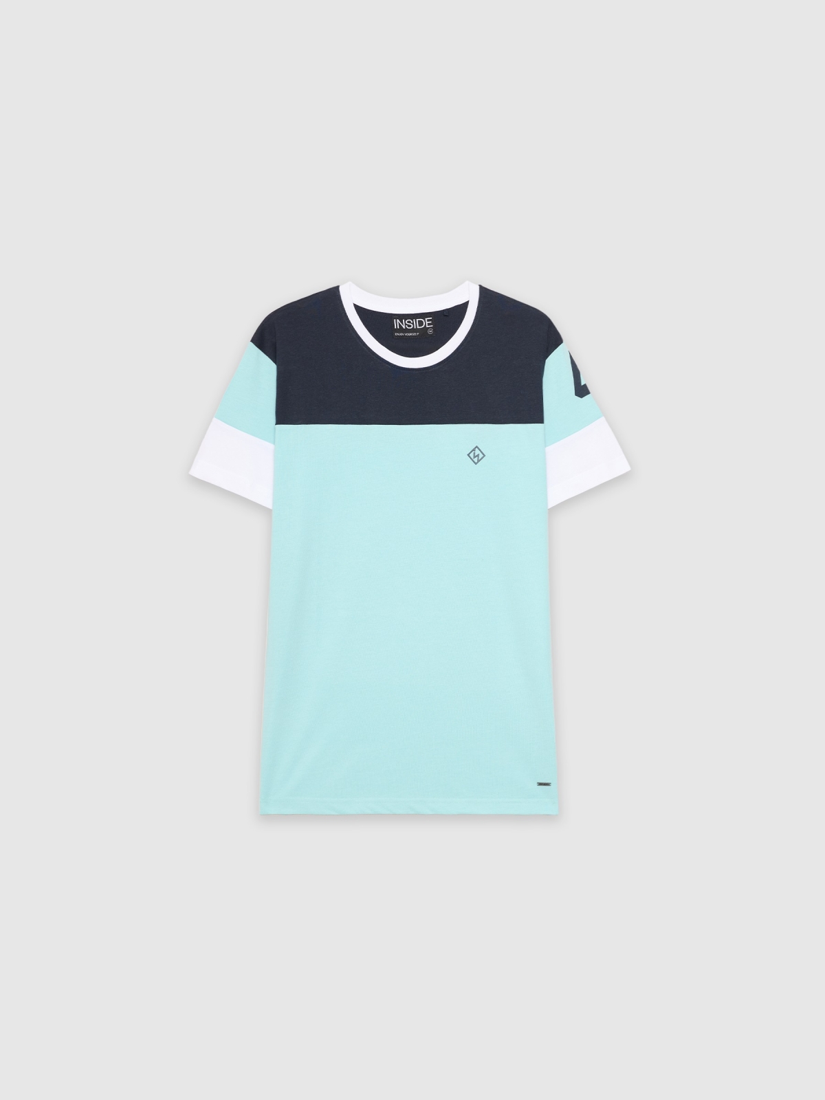  T-shirt desportiva com textura azul claro