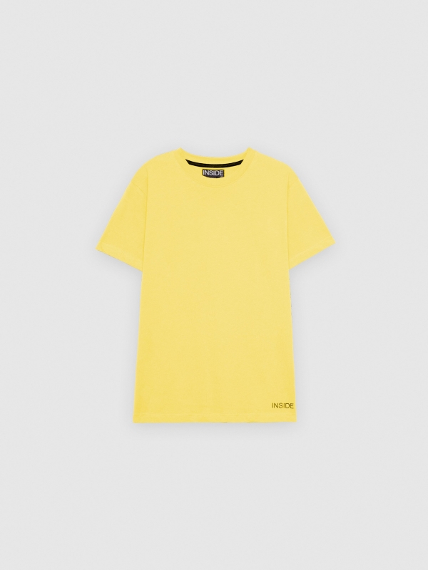  T-shirt básica manga curta amarelo