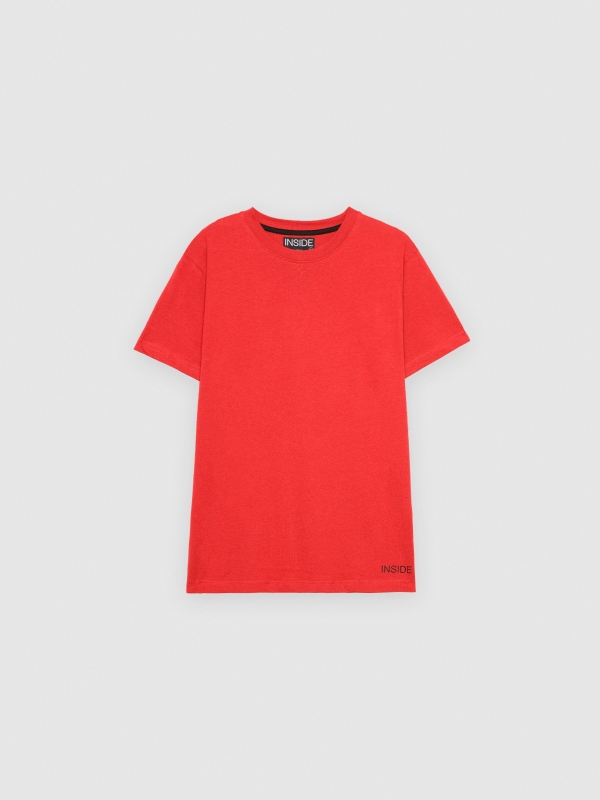  T-shirt básica manga curta vermelho
