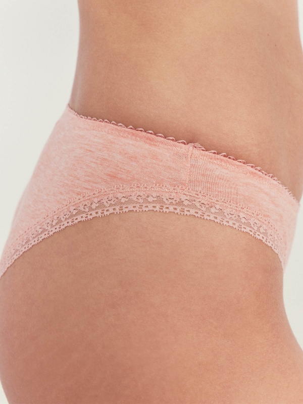 Classic pink panties with lace light pink