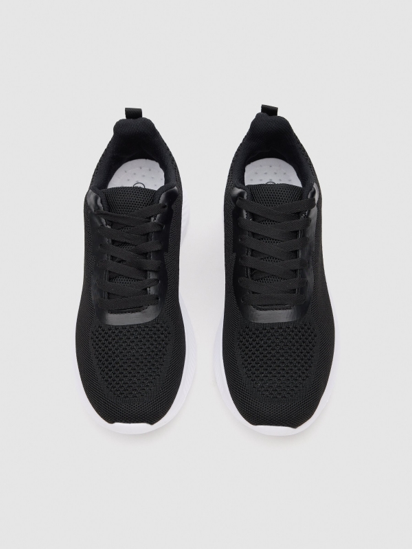 Nylon casual sneaker black zenithal view