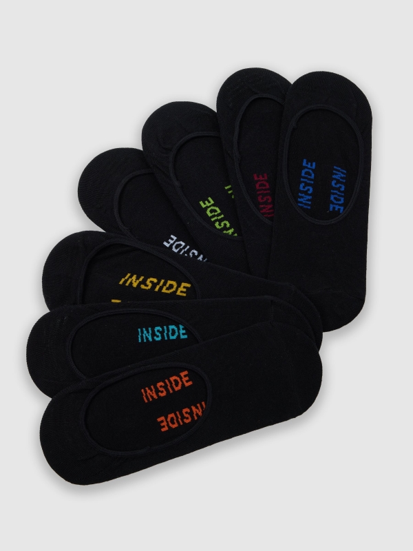 Pinkies socks pack 7 black middle front view