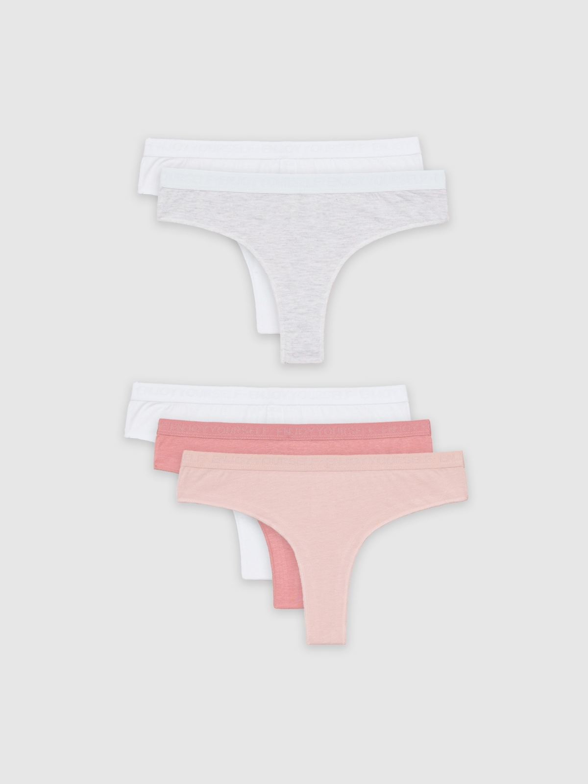 Pack 5 cotton thongs multicolor