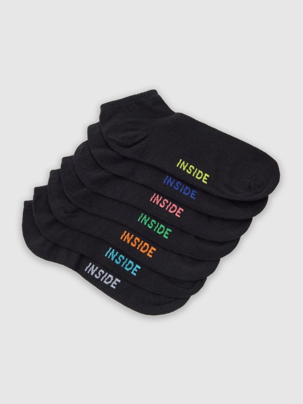 Ankle socks pack 7 multicolor middle front view