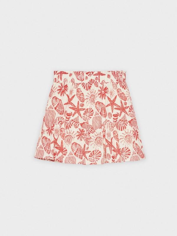  Mini ruffle skirt with shell print sand