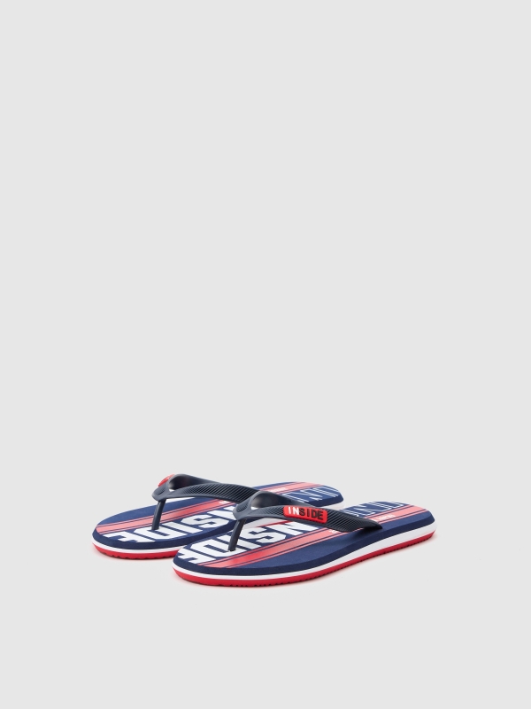 Enjoy yourself flip flop navy lateral view