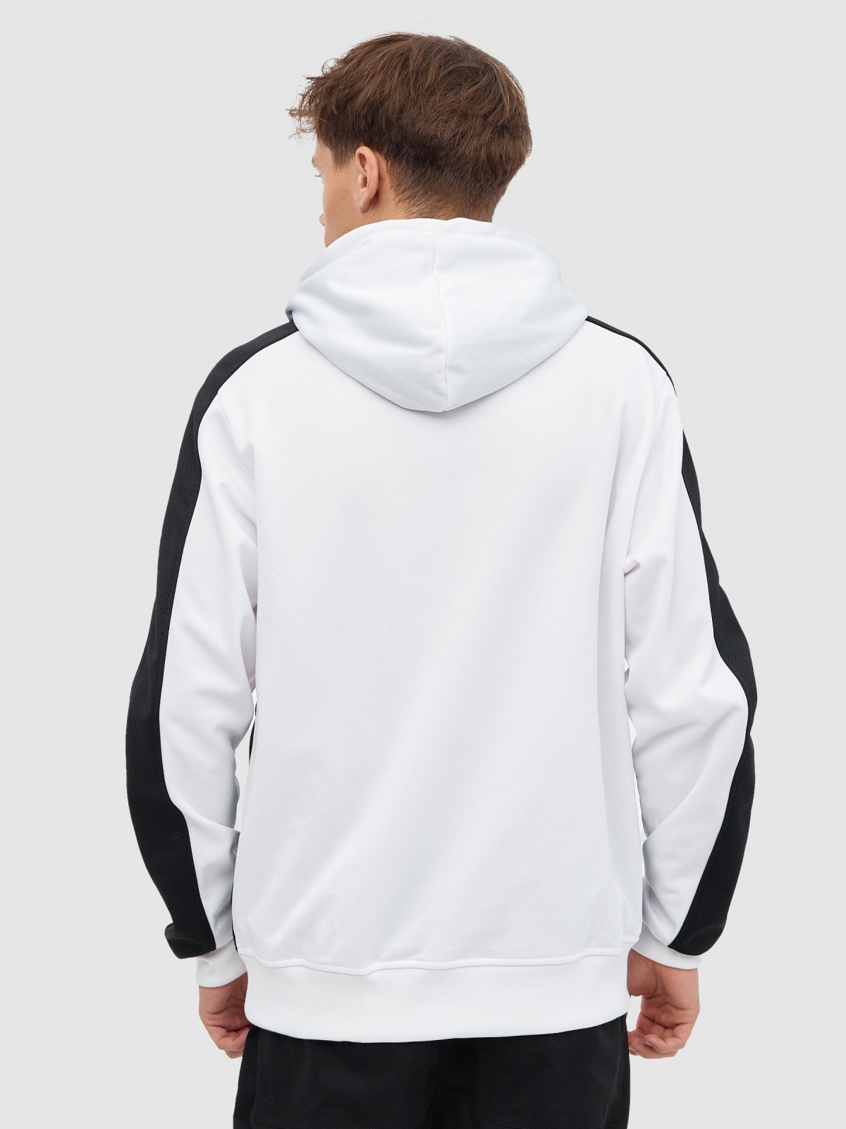 Basic sweatshirt color block white middle back view