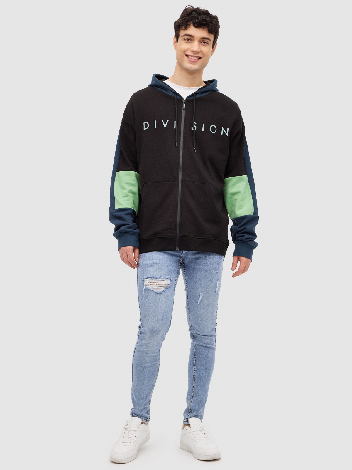 Division hooded sweatshirt black front view