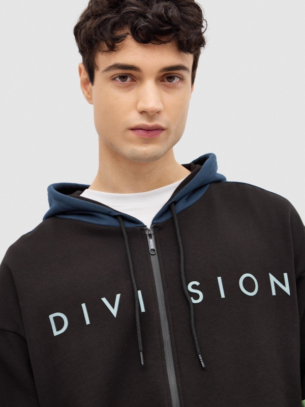 Division hooded sweatshirt black detail view