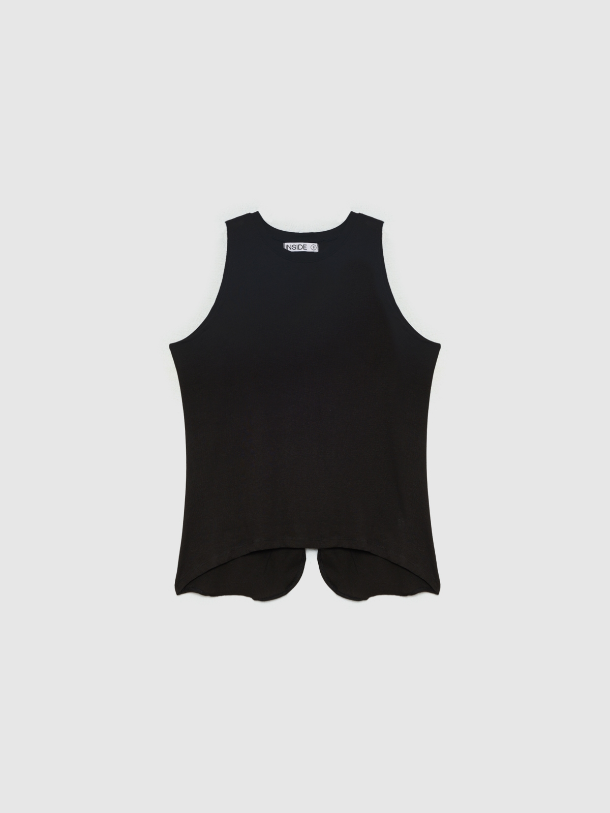  T-shirt with back opening black